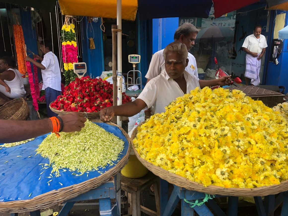 Besuch des Blumenmarktes in Bangalore